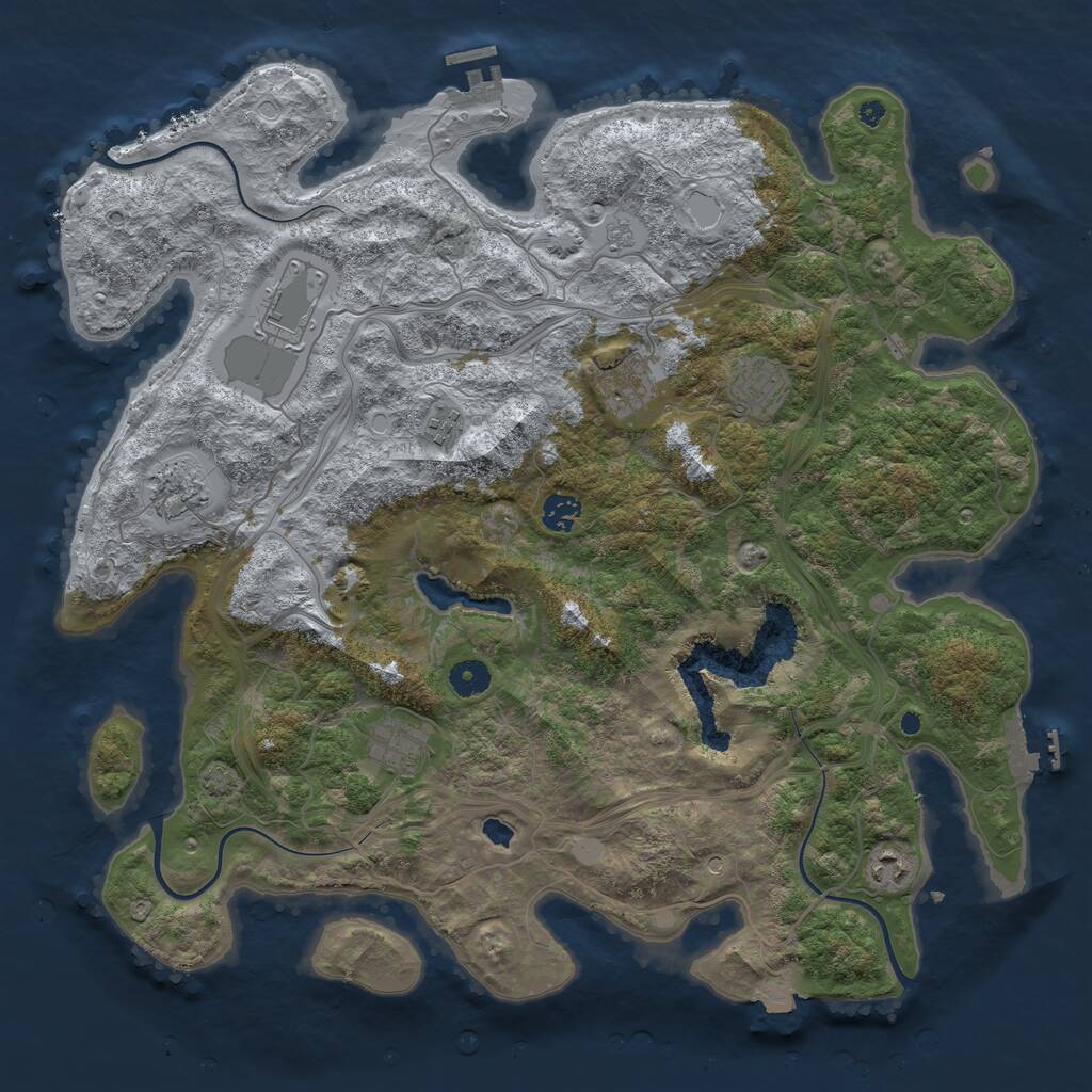 Rust Map: Procedural Map, Size: 4250, Seed: 143162887, 14 Monuments