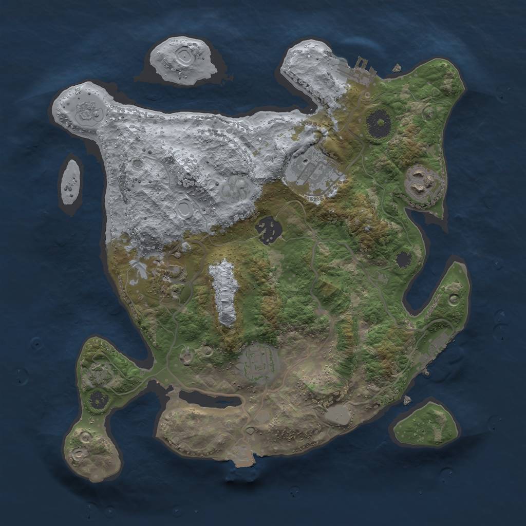 Rust Map: Procedural Map, Size: 3000, Seed: 85534, 12 Monuments