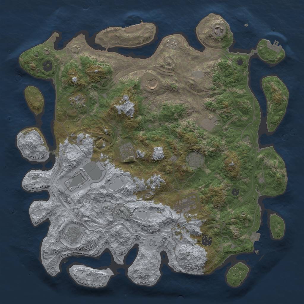 Rust Map: Procedural Map, Size: 4250, Seed: 225586092, 19 Monuments