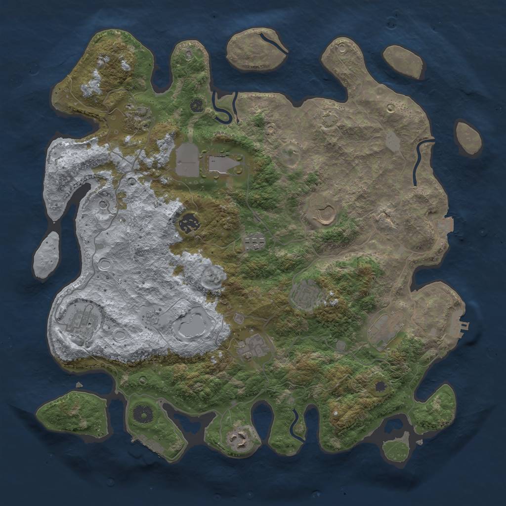 Rust Map: Procedural Map, Size: 3900, Seed: 16771380, 18 Monuments