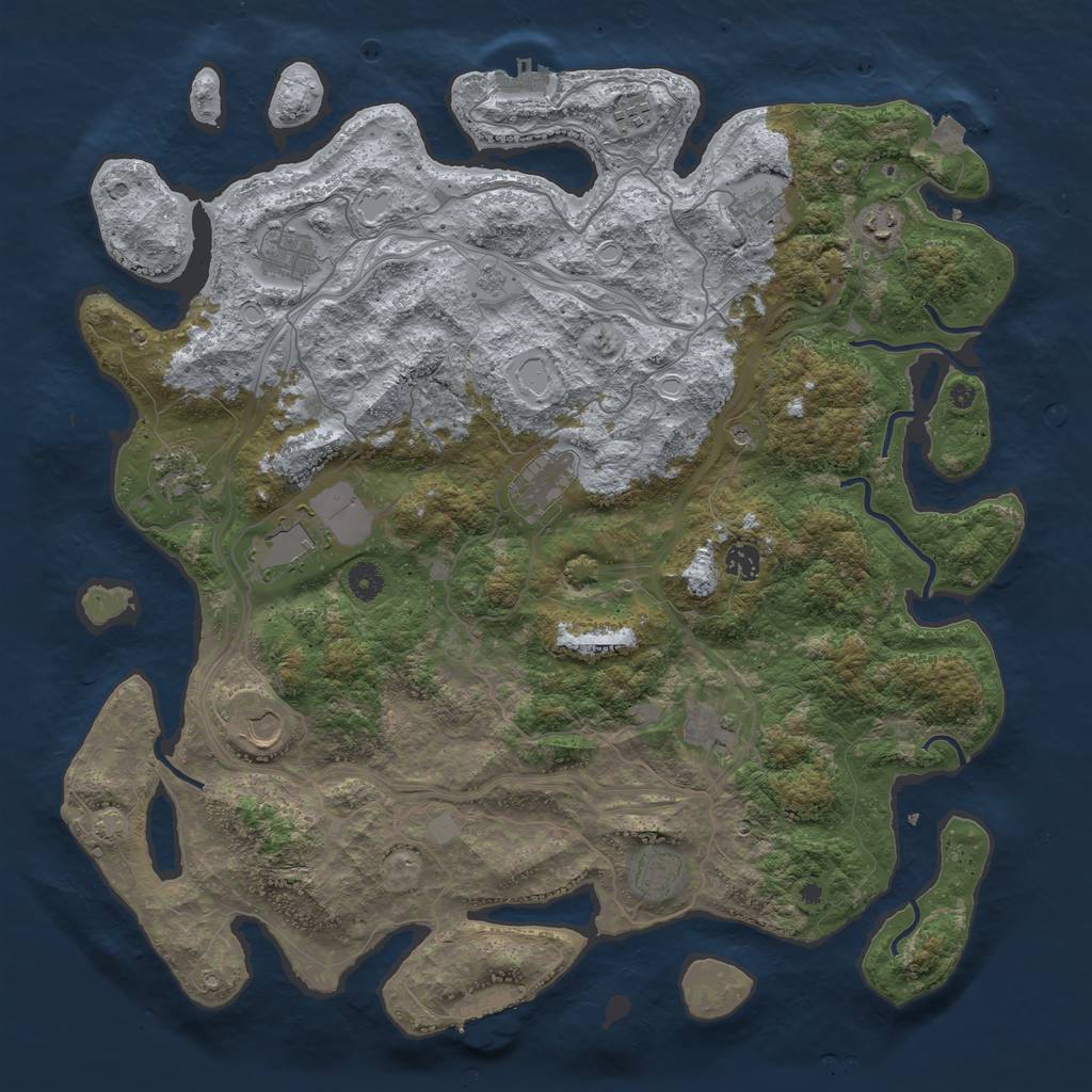 Rust Map: Procedural Map, Size: 4500, Seed: 862, 19 Monuments