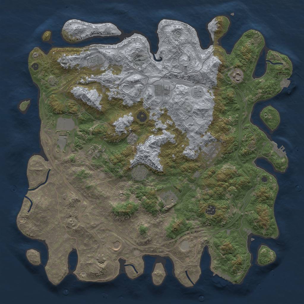 Rust Map: Procedural Map, Size: 4500, Seed: 879770748, 19 Monuments