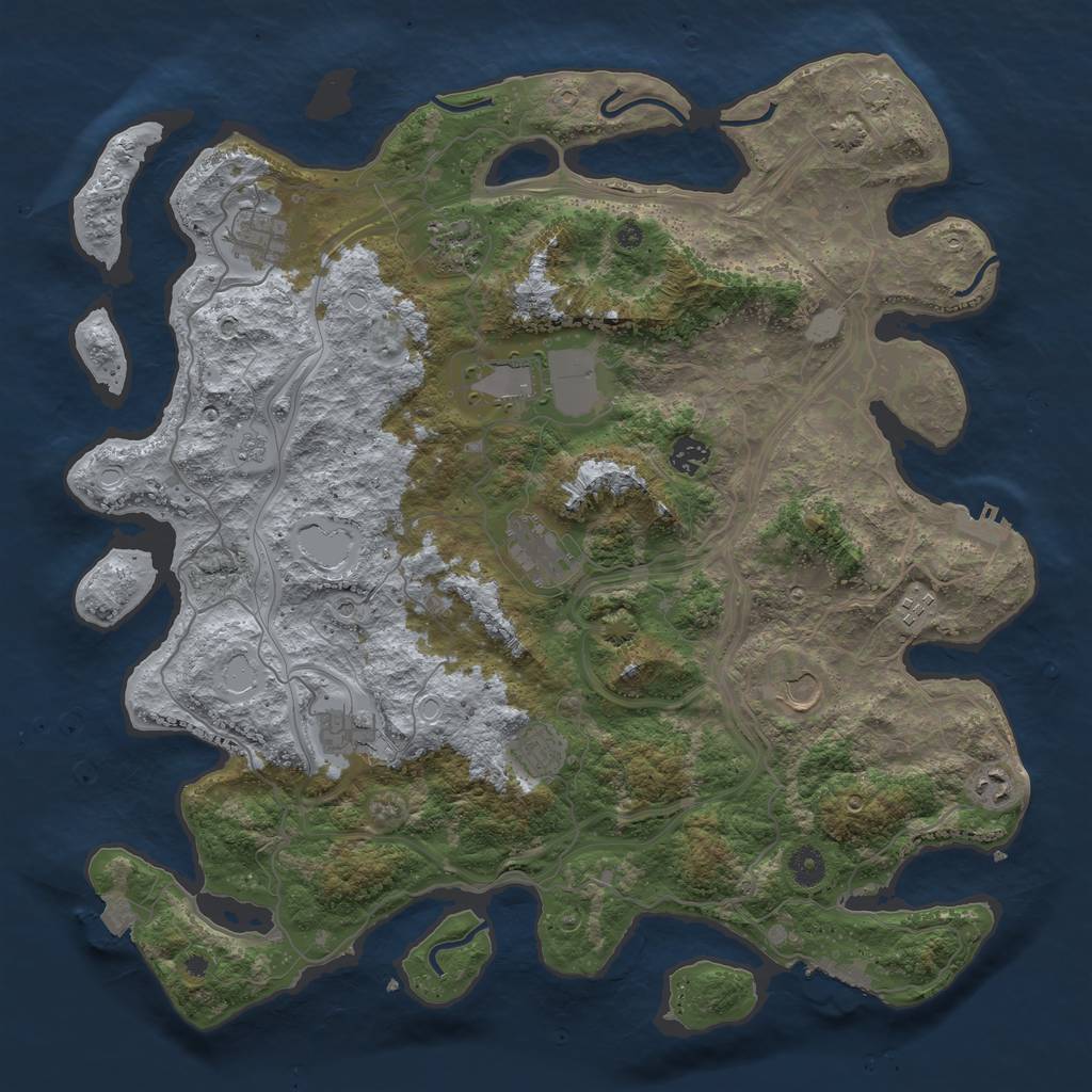 Rust Map: Procedural Map, Size: 4300, Seed: 24675532, 18 Monuments
