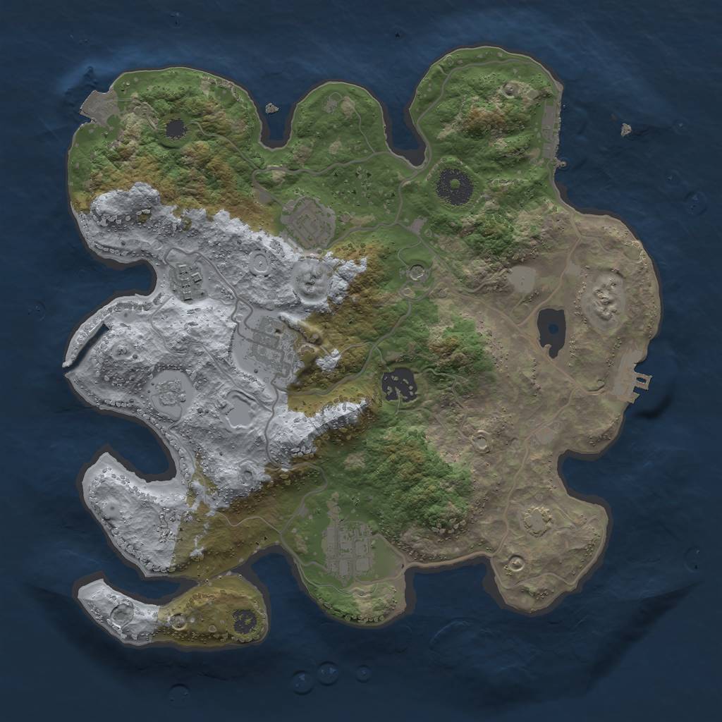 Rust Map: Procedural Map, Size: 3000, Seed: 16782, 13 Monuments