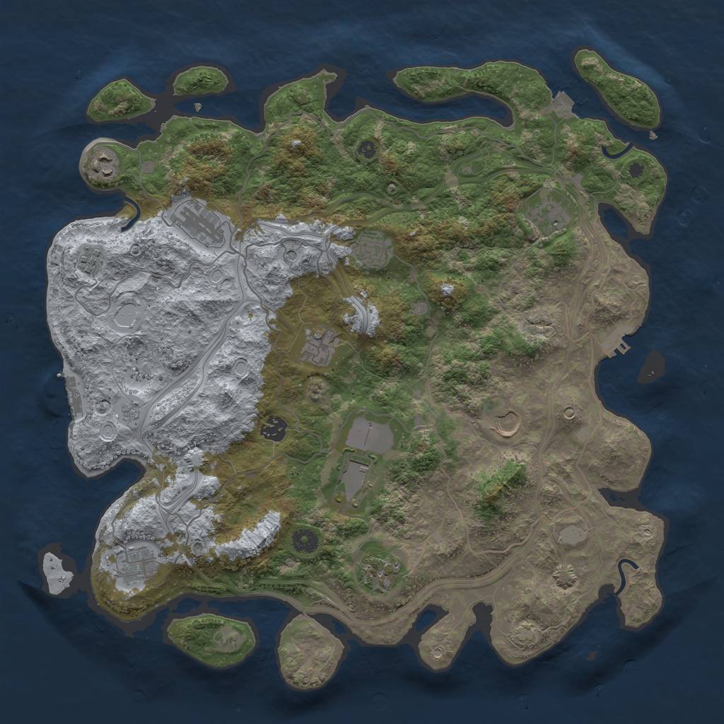 Rust Map: Procedural Map, Size: 4250, Seed: 728444, 19 Monuments