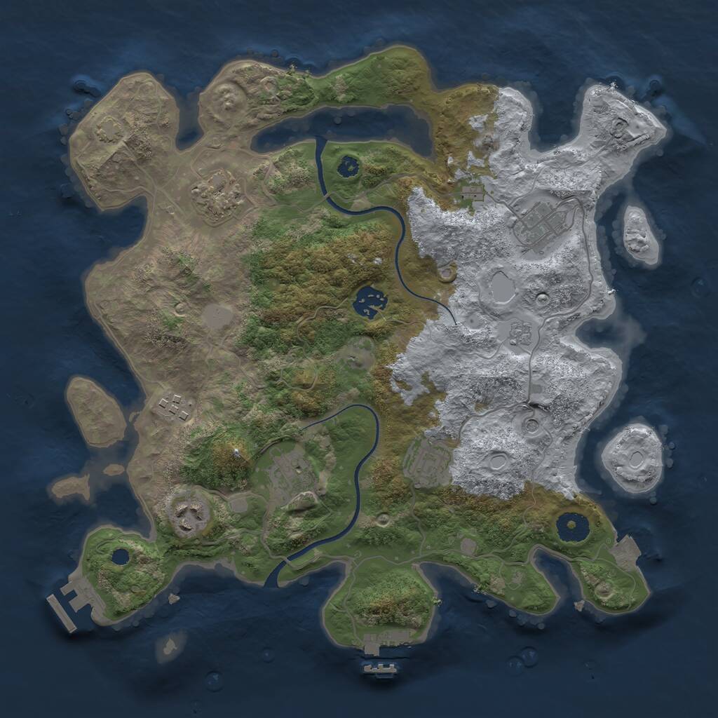 Rust Map: Procedural Map, Size: 3400, Seed: 6428282, 13 Monuments
