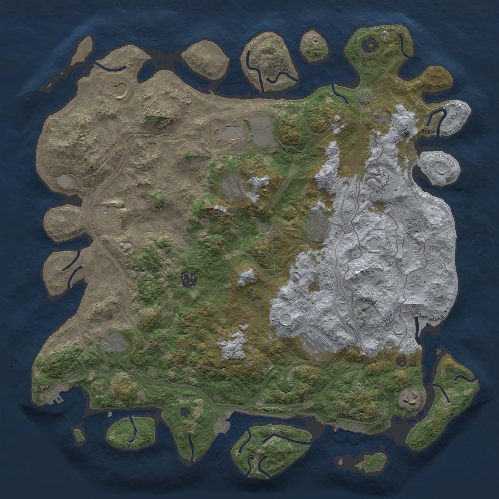 Rust Map: Procedural Map, Size: 4500, Seed: 278035966, 19 Monuments