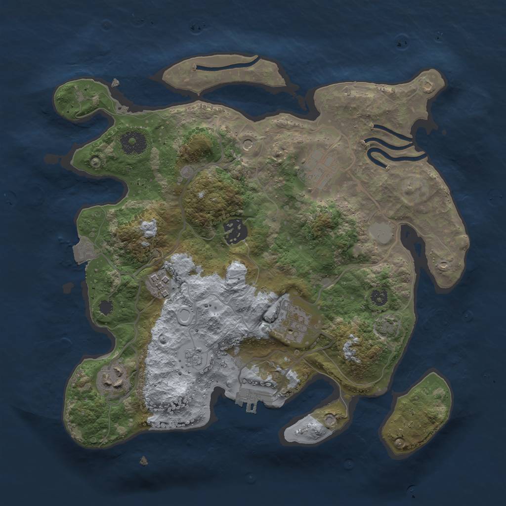 Rust Map: Procedural Map, Size: 3000, Seed: 385307539, 12 Monuments