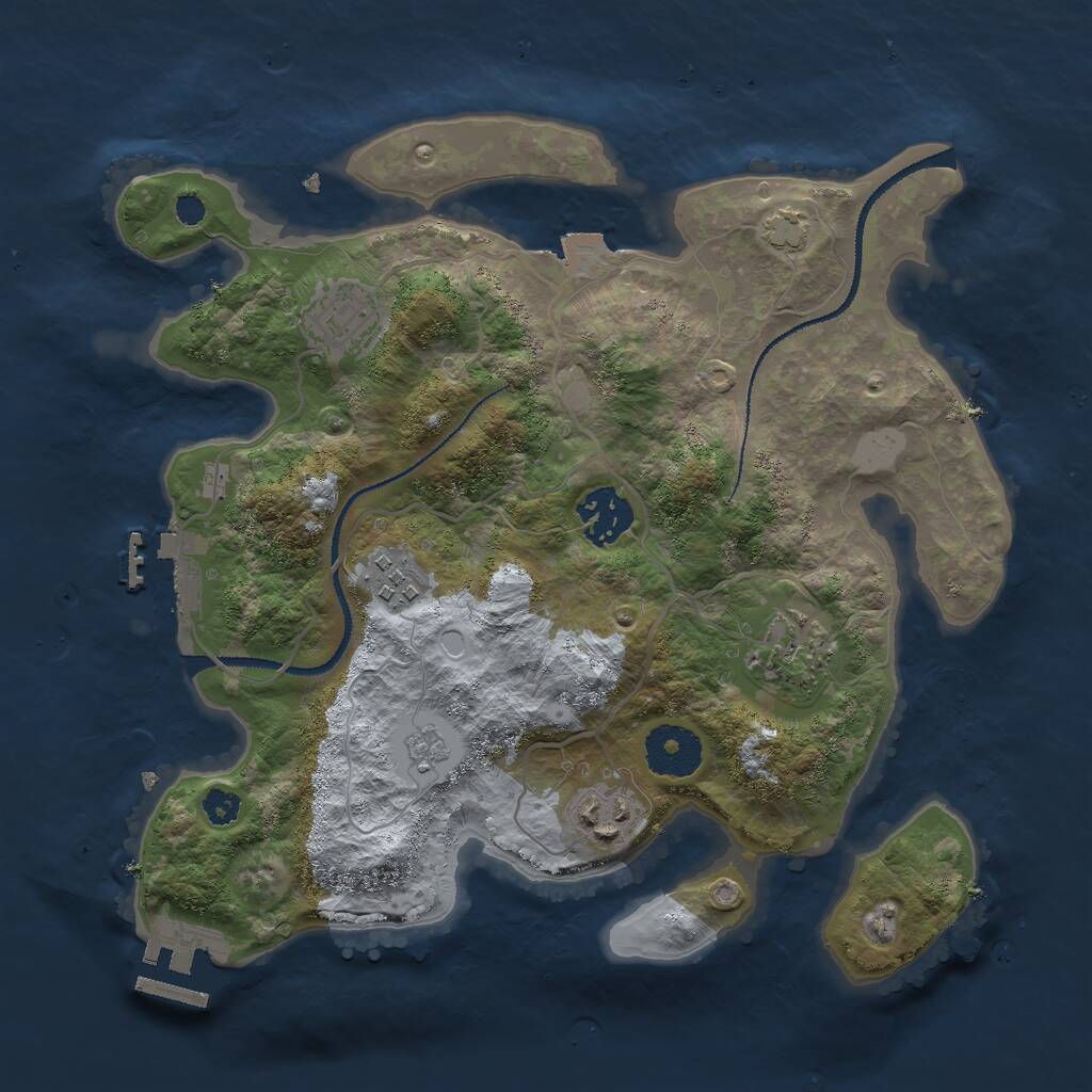 Rust Map: Procedural Map, Size: 3000, Seed: 385307539, 10 Monuments