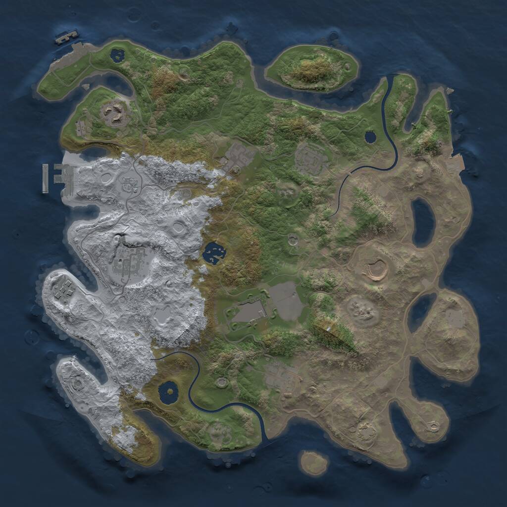 Rust Map: Procedural Map, Size: 3500, Seed: 780011100, 15 Monuments