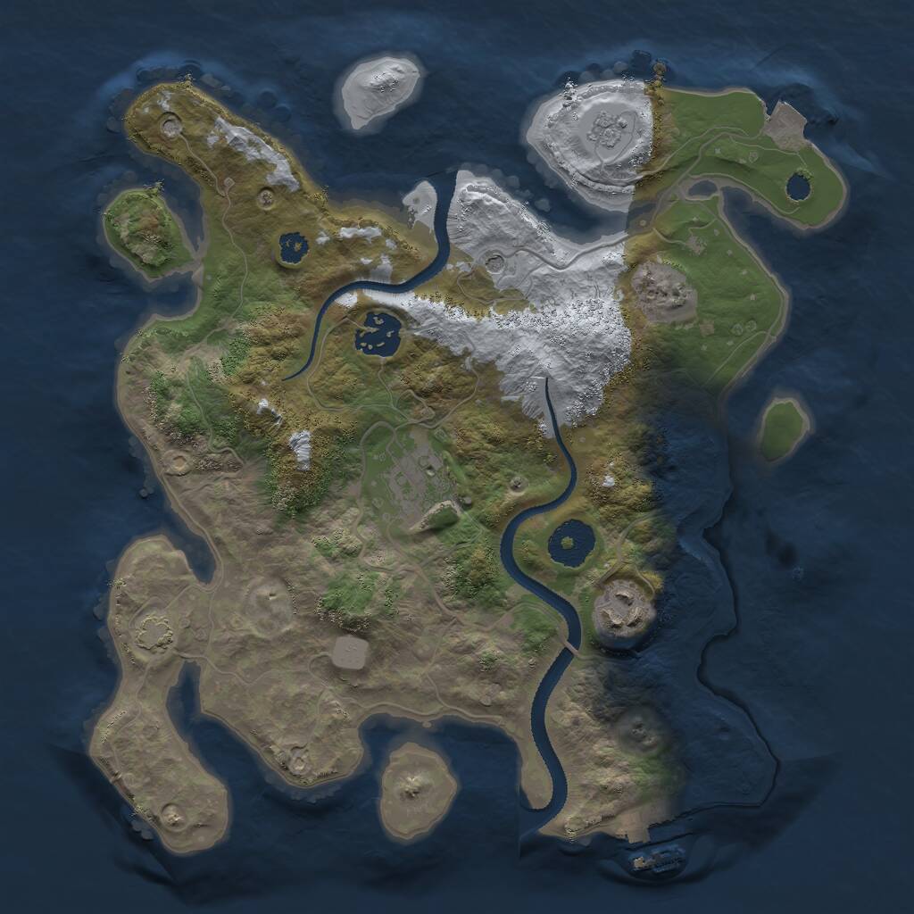 Rust Map: Procedural Map, Size: 3000, Seed: 675865731, 8 Monuments