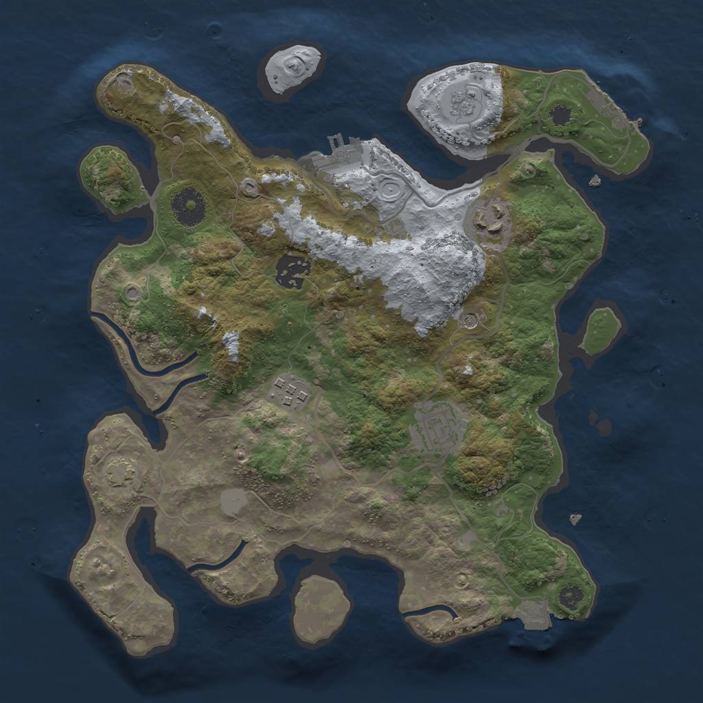 Rust Map: Procedural Map, Size: 3000, Seed: 675865731, 12 Monuments