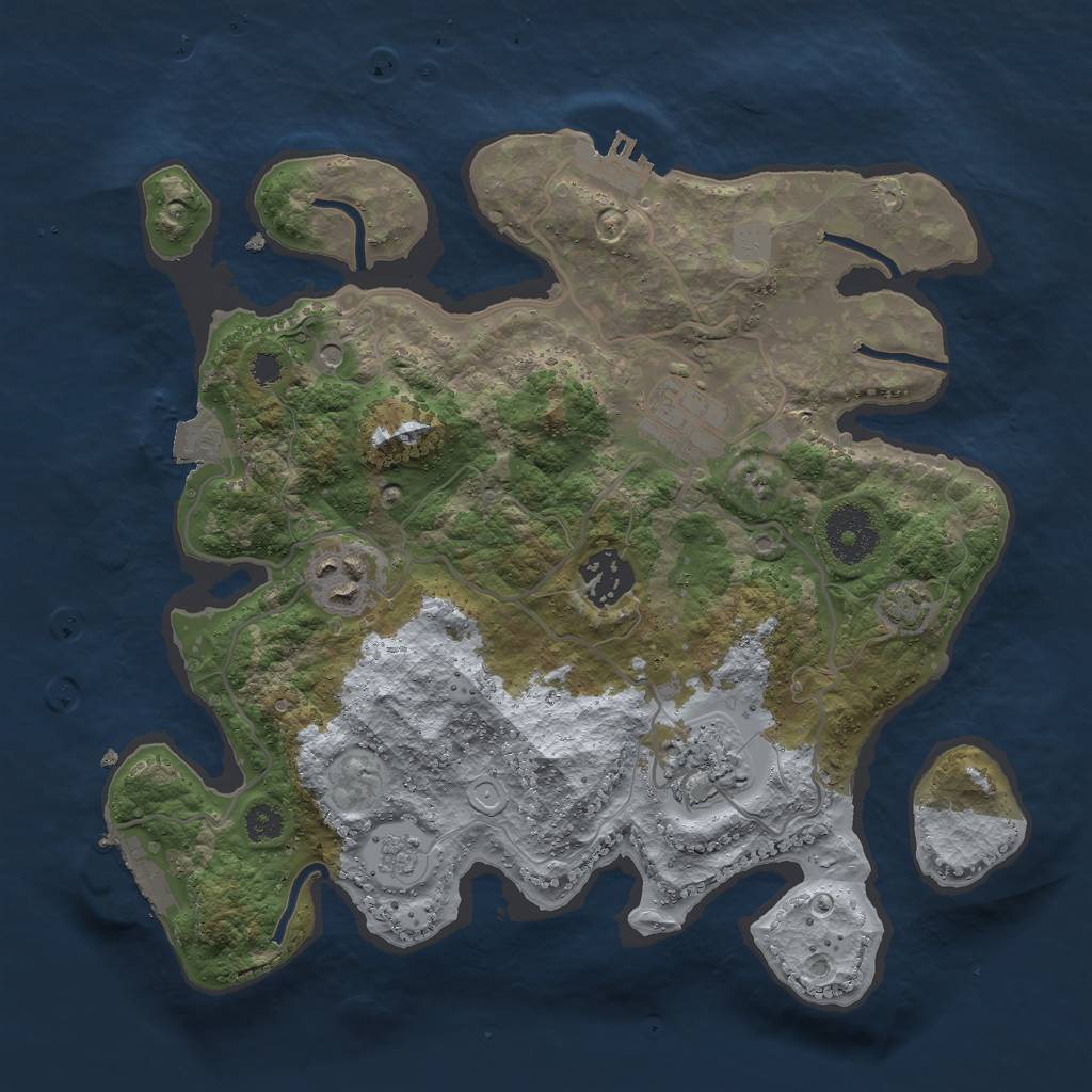 Rust Map: Procedural Map, Size: 3000, Seed: 563394785, 12 Monuments