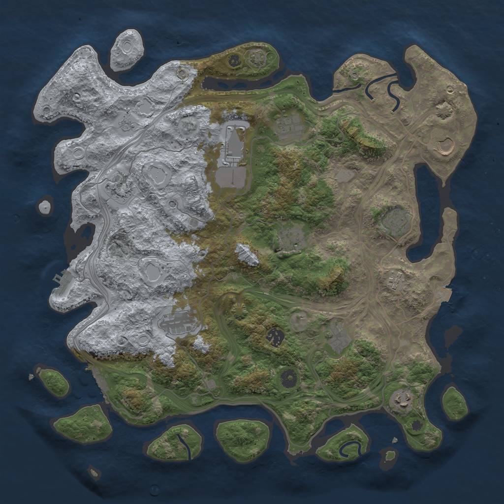 Rust Map: Procedural Map, Size: 4250, Seed: 64204395, 19 Monuments