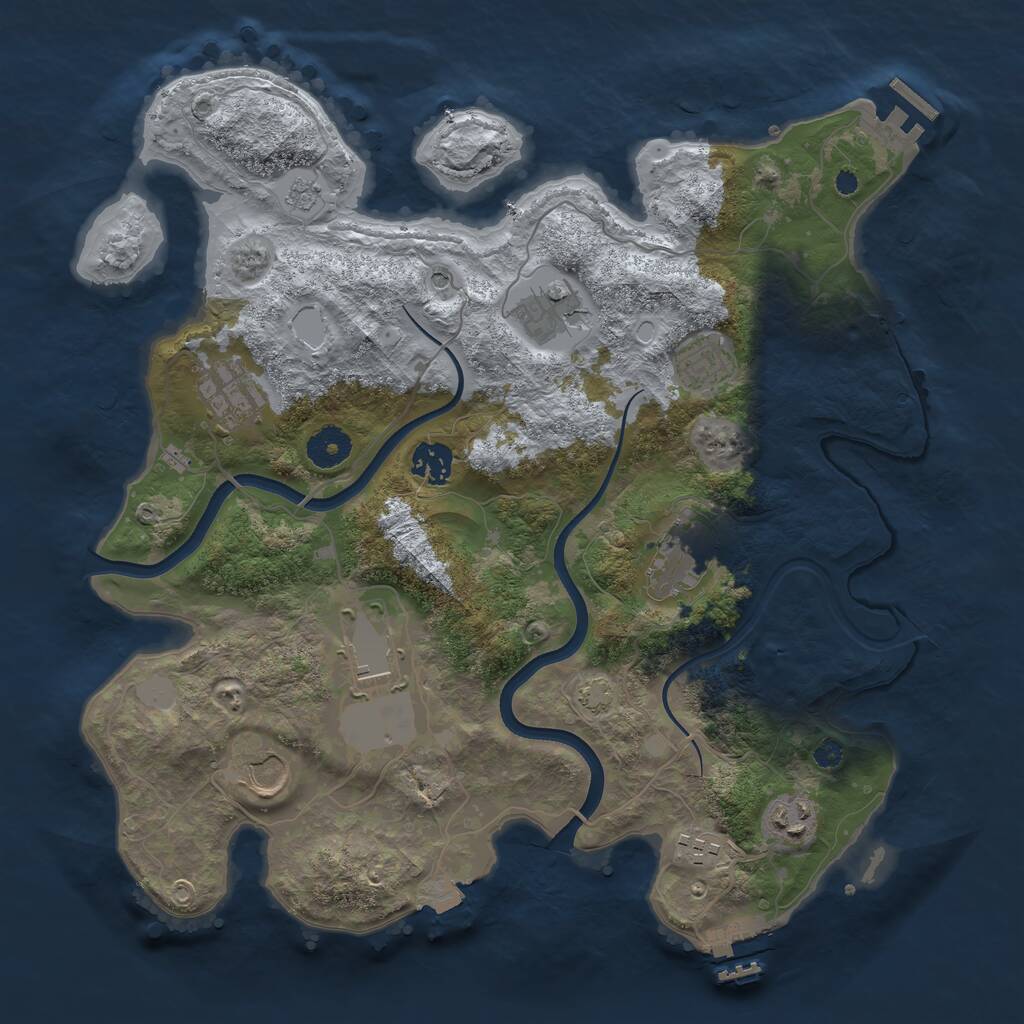 Rust Map: Procedural Map, Size: 3650, Seed: 20019094, 15 Monuments