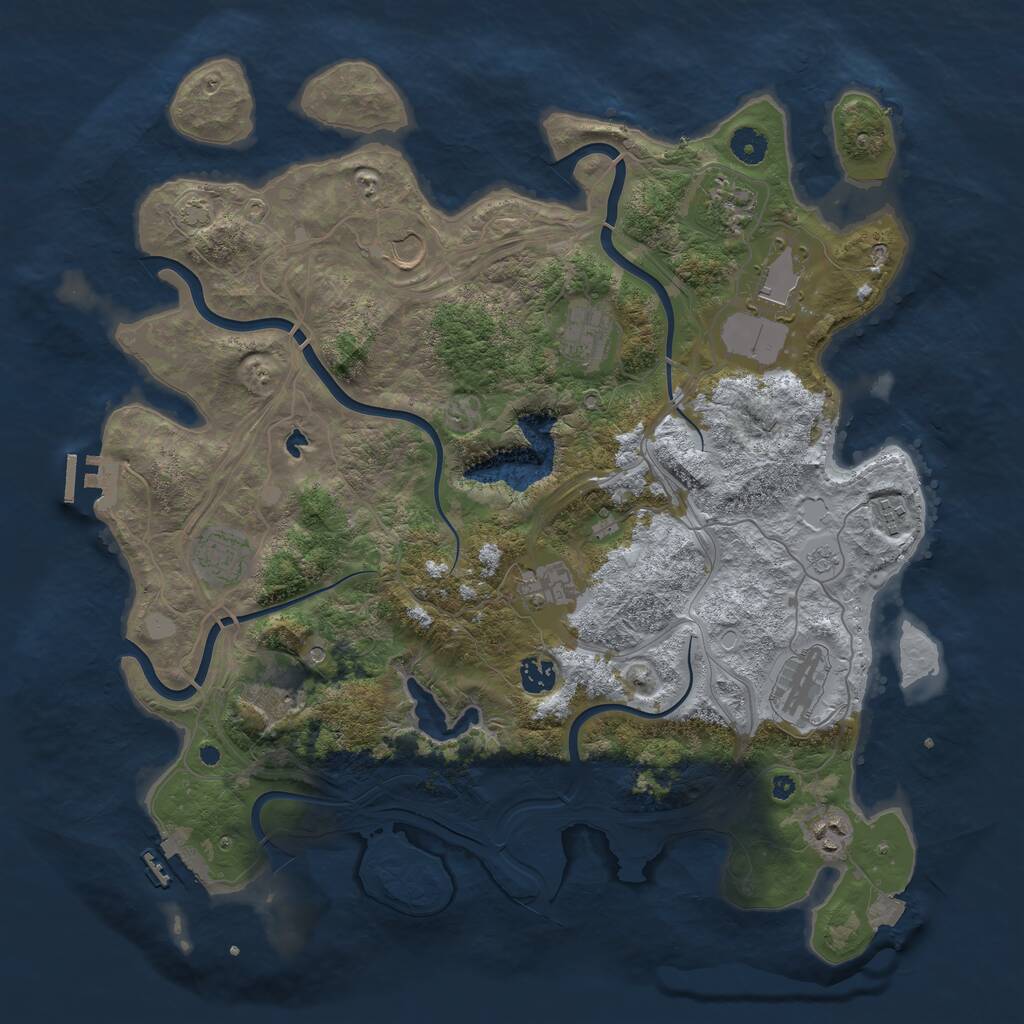 Rust Map: Procedural Map, Size: 4250, Seed: 1269964018, 17 Monuments