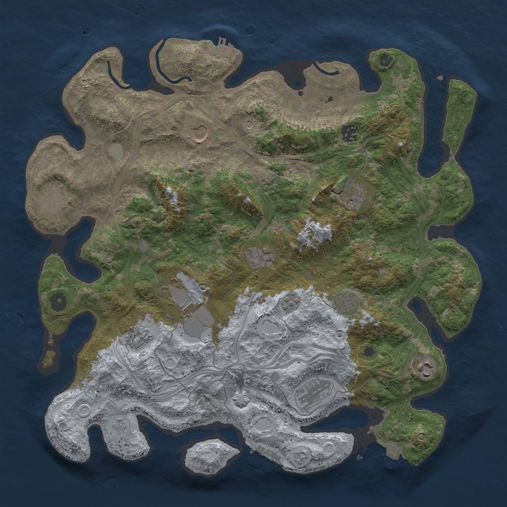 Rust Map: Procedural Map, Size: 4250, Seed: 756482133, 19 Monuments