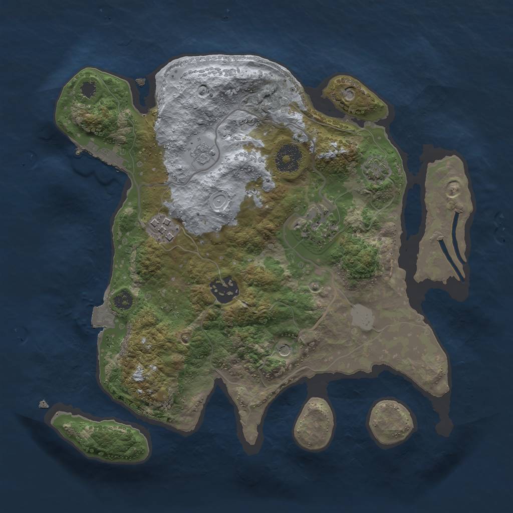 Rust Map: Procedural Map, Size: 2800, Seed: 195394537, 10 Monuments