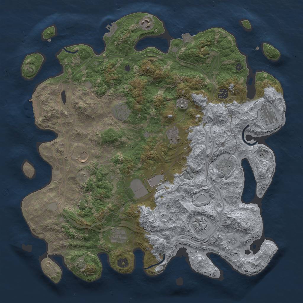 Rust Map: Procedural Map, Size: 4250, Seed: 1145144625, 19 Monuments