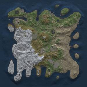 Thumbnail Rust Map: Procedural Map, Size: 3500, Seed: 341263757, 15 Monuments