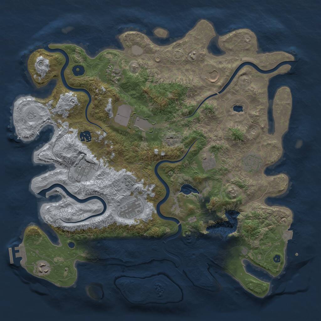 Rust Map: Procedural Map, Size: 4100, Seed: 35532, 15 Monuments
