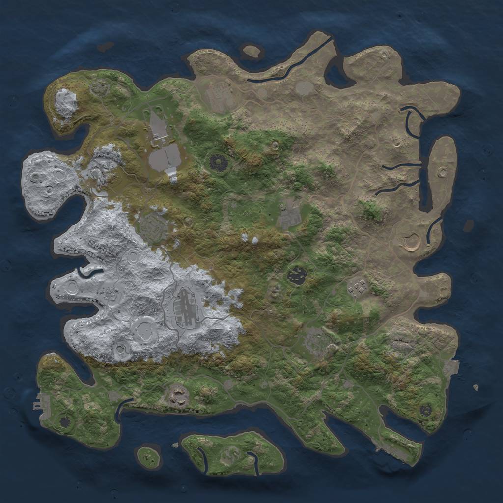 Rust Map: Procedural Map, Size: 4100, Seed: 35532, 19 Monuments