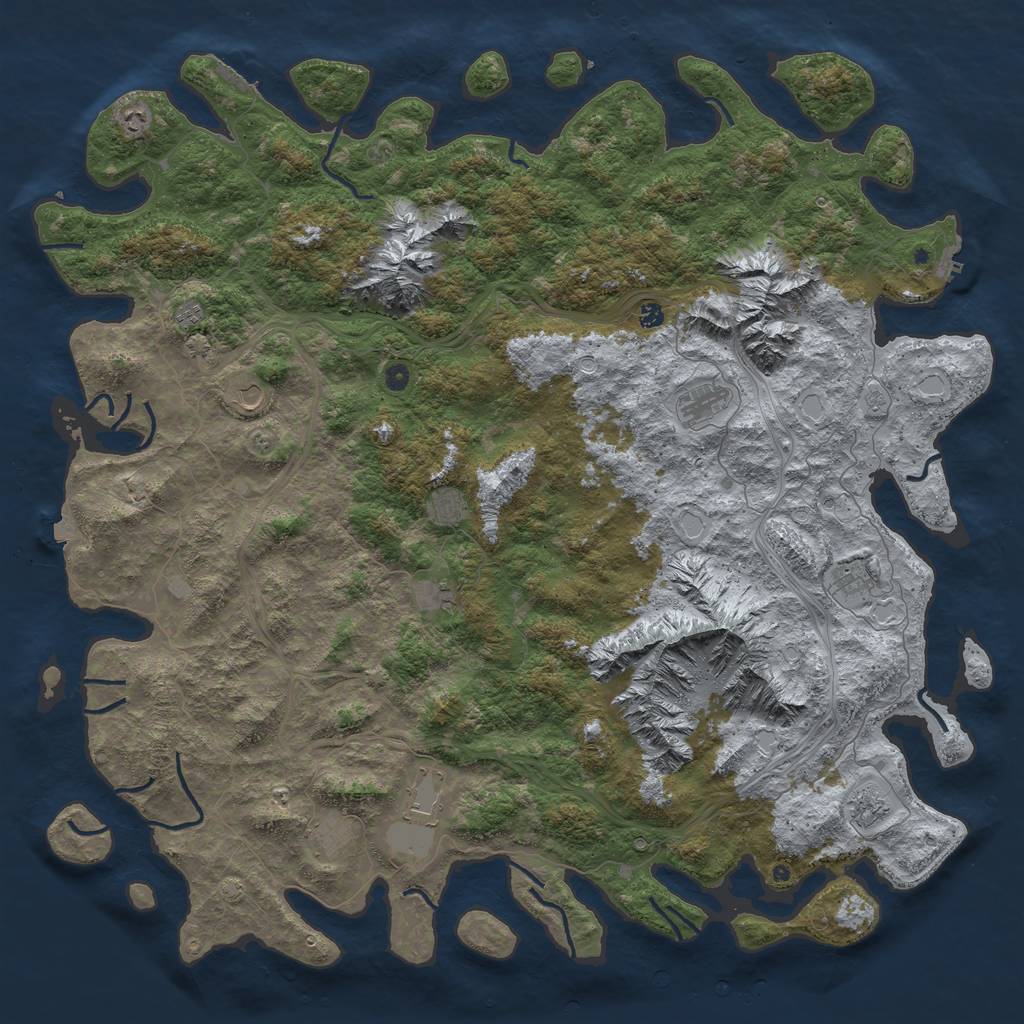 Rust Map: Procedural Map, Size: 6000, Seed: 178047910, 19 Monuments