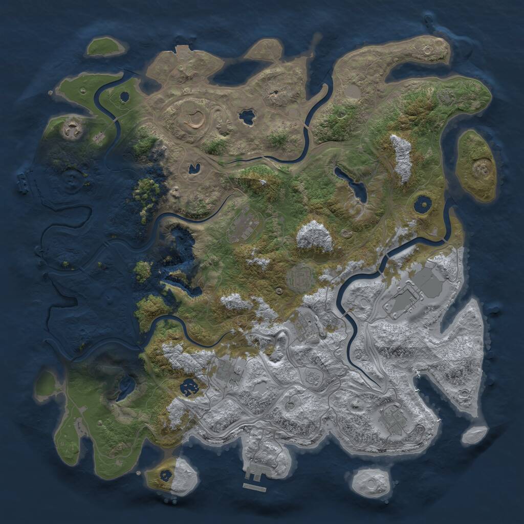 Rust Map: Procedural Map, Size: 4500, Seed: 1599285457, 16 Monuments
