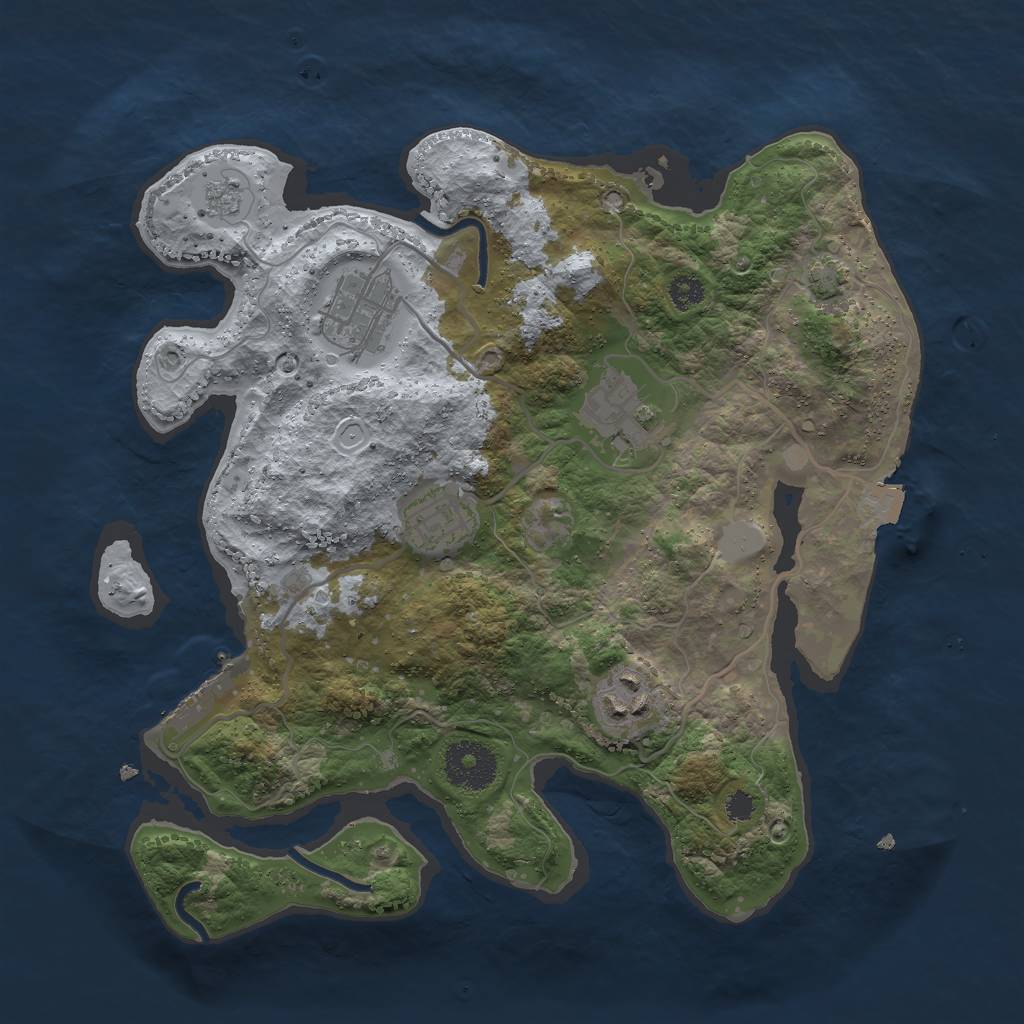 Rust Map: Procedural Map, Size: 3000, Seed: 1148892124, 10 Monuments