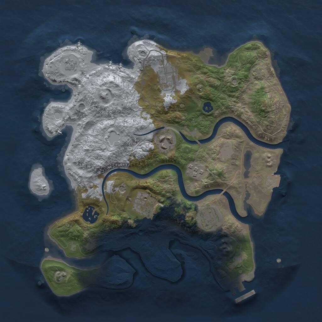 Rust Map: Procedural Map, Size: 3000, Seed: 1148892124, 11 Monuments