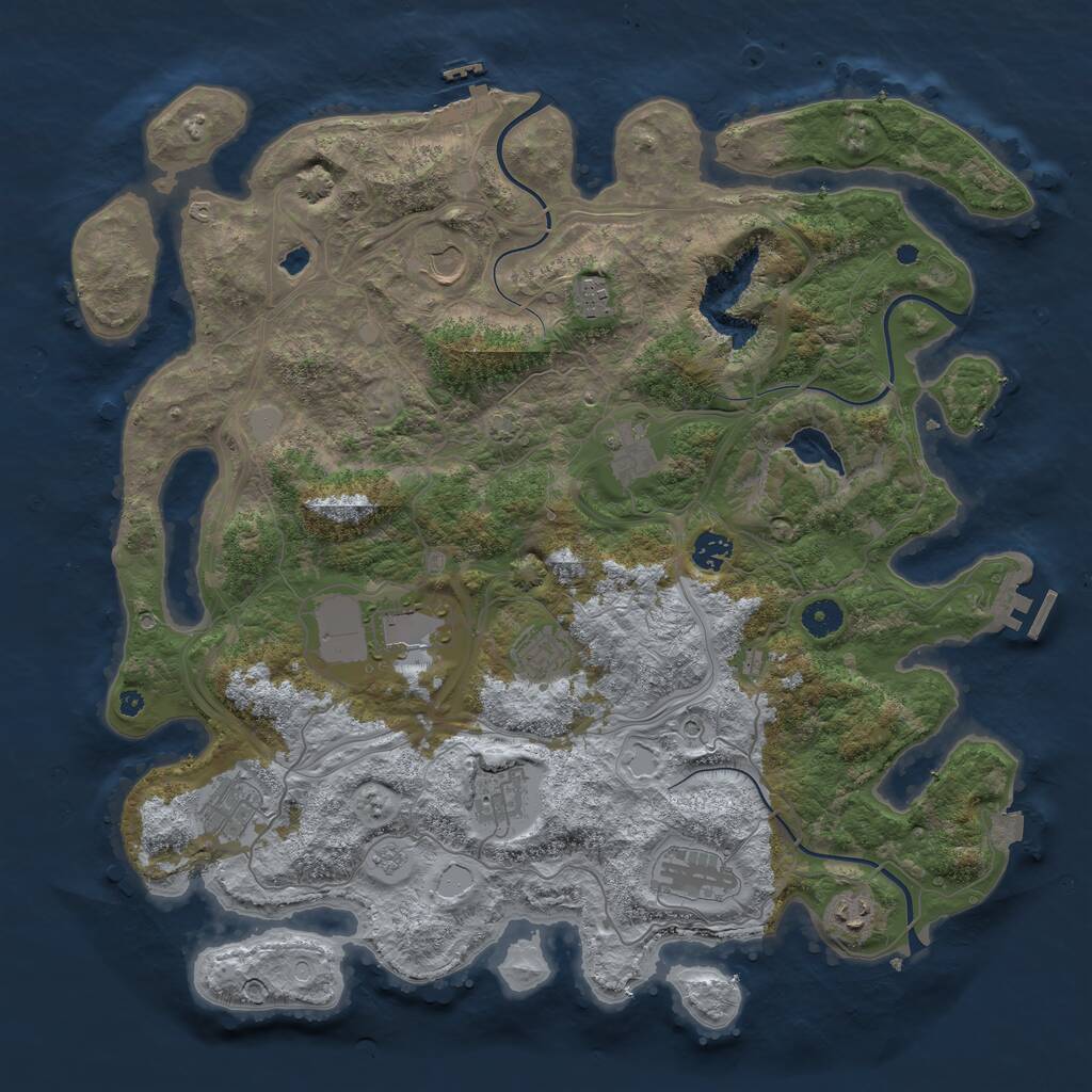 Rust Map: Procedural Map, Size: 4250, Seed: 84264623, 16 Monuments