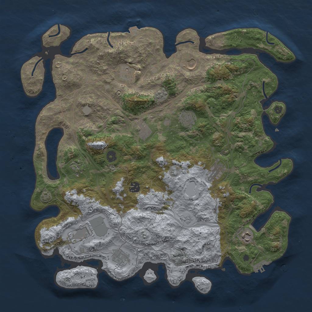 Rust Map: Procedural Map, Size: 4250, Seed: 84264623, 18 Monuments