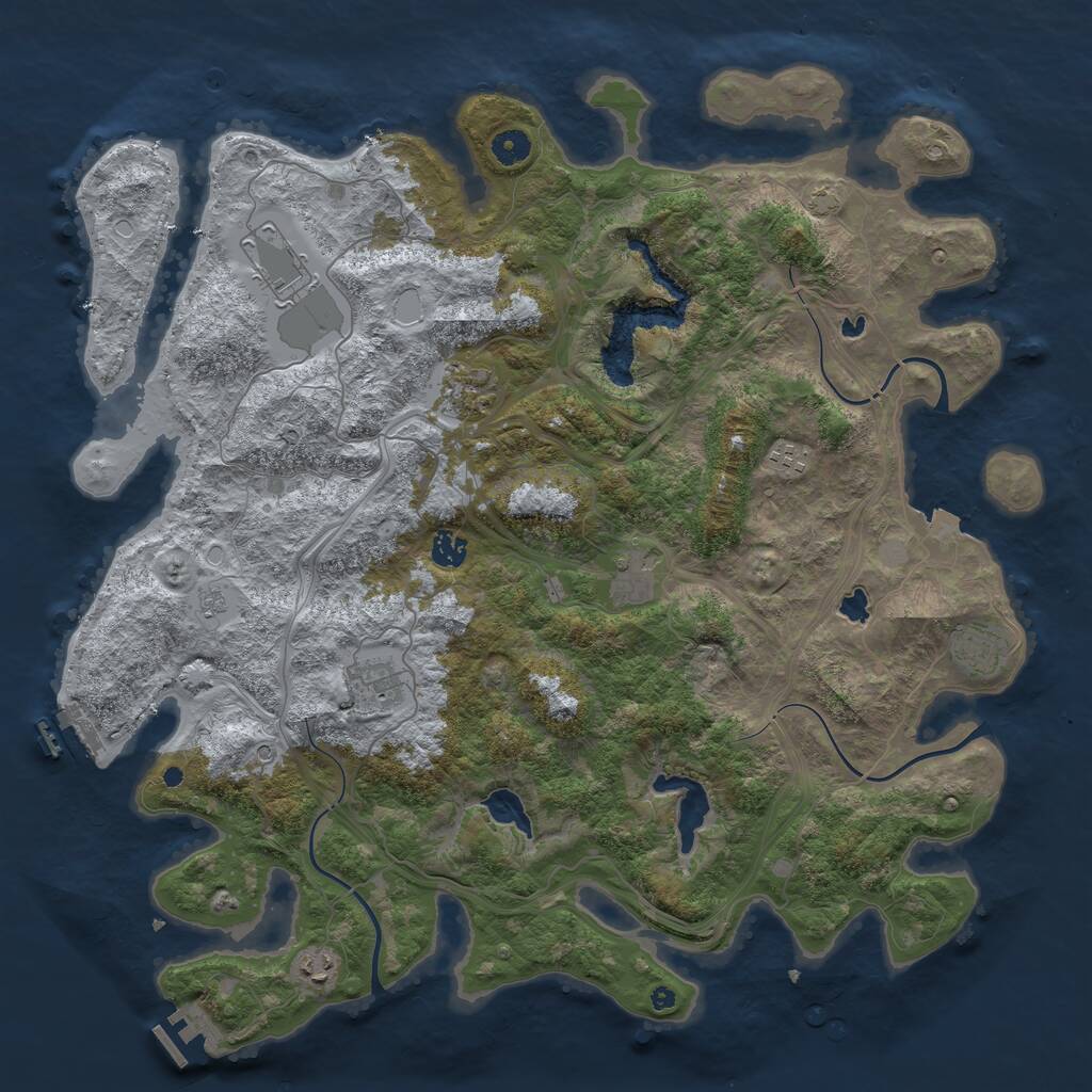 Rust Map: Procedural Map, Size: 4500, Seed: 9856734, 14 Monuments