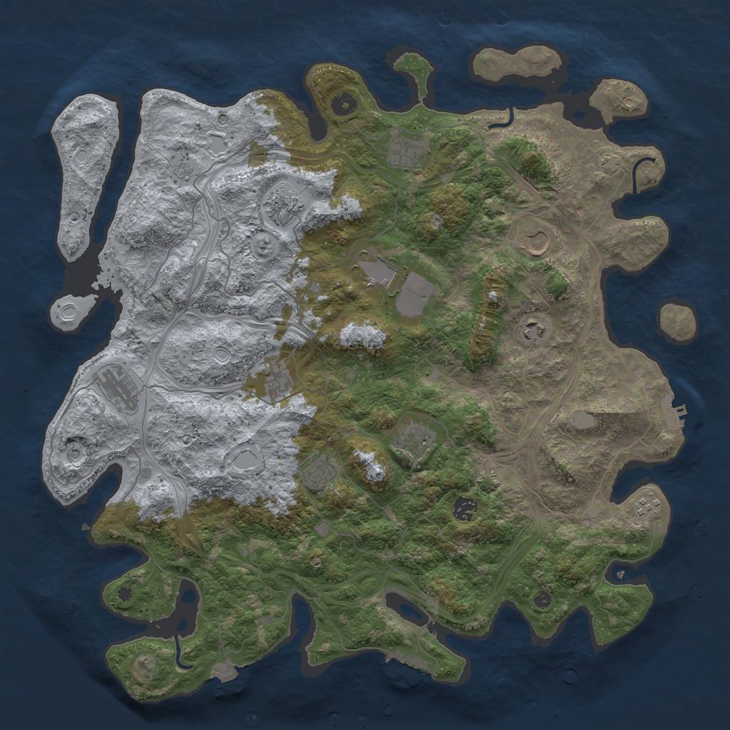 Rust Map: Procedural Map, Size: 4500, Seed: 9856734, 19 Monuments