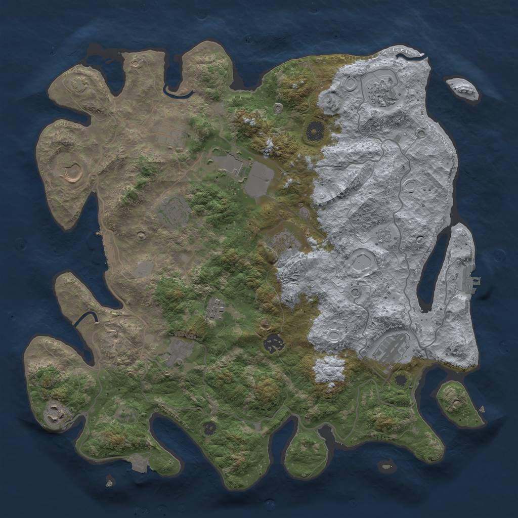 Rust Map: Procedural Map, Size: 4000, Seed: 780, 19 Monuments