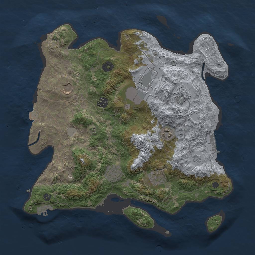 Rust Map: Procedural Map, Size: 3500, Seed: 66108671, 15 Monuments