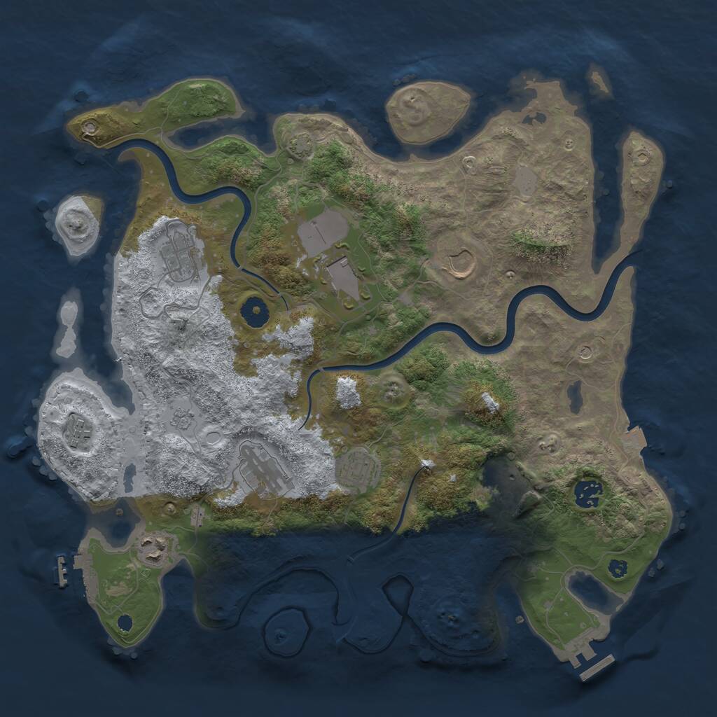 Rust Map: Procedural Map, Size: 3750, Seed: 23231, 15 Monuments