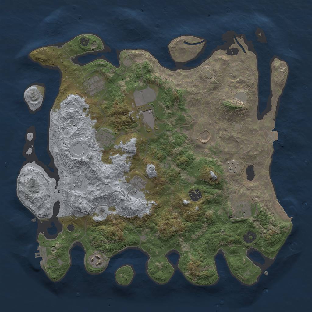 Rust Map: Procedural Map, Size: 3750, Seed: 23231, 17 Monuments