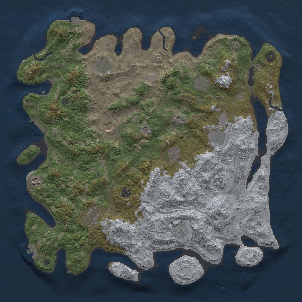 Rust Map: Procedural Map, Size: 4500, Seed: 577682080, 19 Monuments