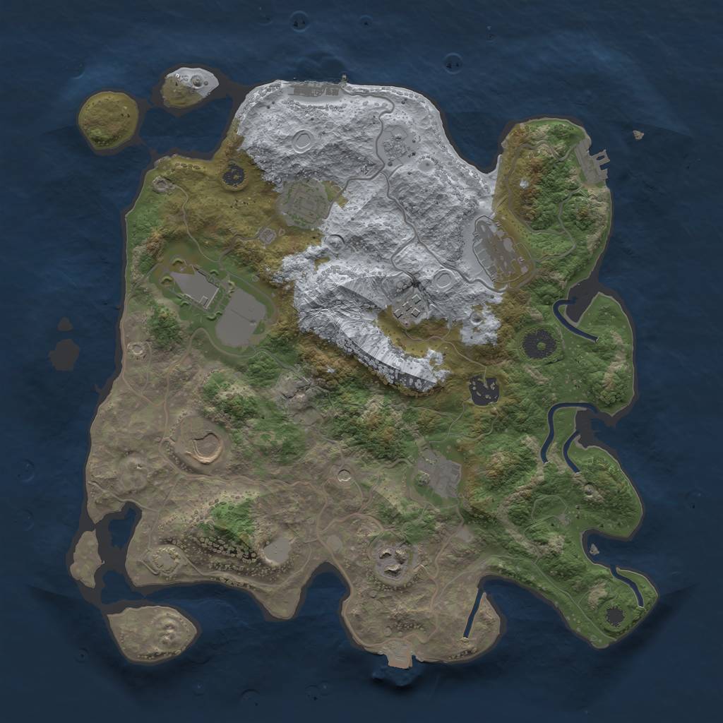 Rust Map: Procedural Map, Size: 3500, Seed: 2017961851, 16 Monuments