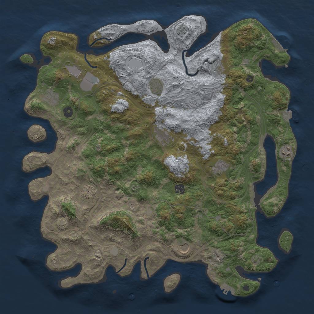 Rust Map: Procedural Map, Size: 4500, Seed: 1999215879, 19 Monuments