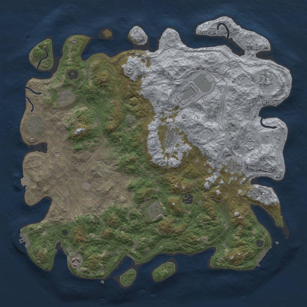 Rust Map: Procedural Map, Size: 4500, Seed: 1665142766, 18 Monuments