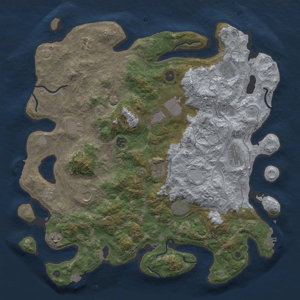 Rust Map: Procedural Map, Size: 4400, Seed: 252774634, 19 Monuments