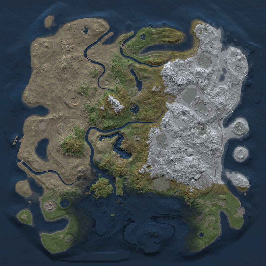 Rust Map: Procedural Map, Size: 4400, Seed: 252774634, 16 Monuments