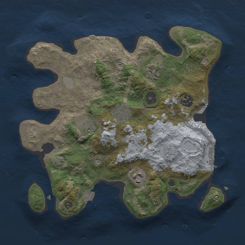 Rust Map: Procedural Map, Size: 3000, Seed: 24580, 12 Monuments