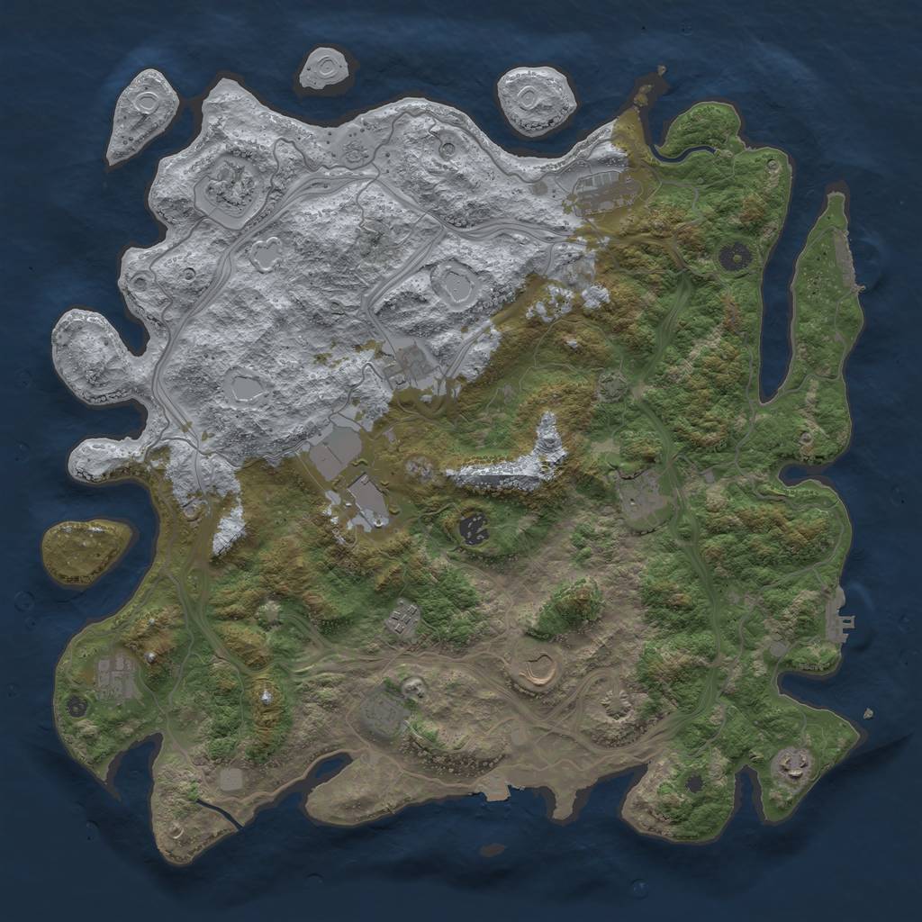 Rust Map: Procedural Map, Size: 4500, Seed: 1823320781, 19 Monuments
