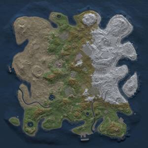 Thumbnail Rust Map: Procedural Map, Size: 3850, Seed: 51923392, 16 Monuments