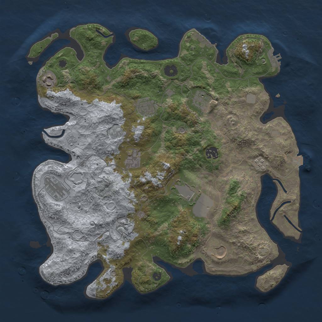 Rust Map: Procedural Map, Size: 3750, Seed: 1541688554, 18 Monuments