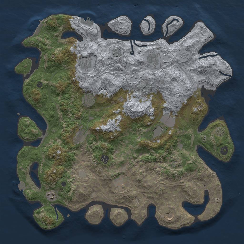 Rust Map: Procedural Map, Size: 4300, Seed: 897190660, 19 Monuments