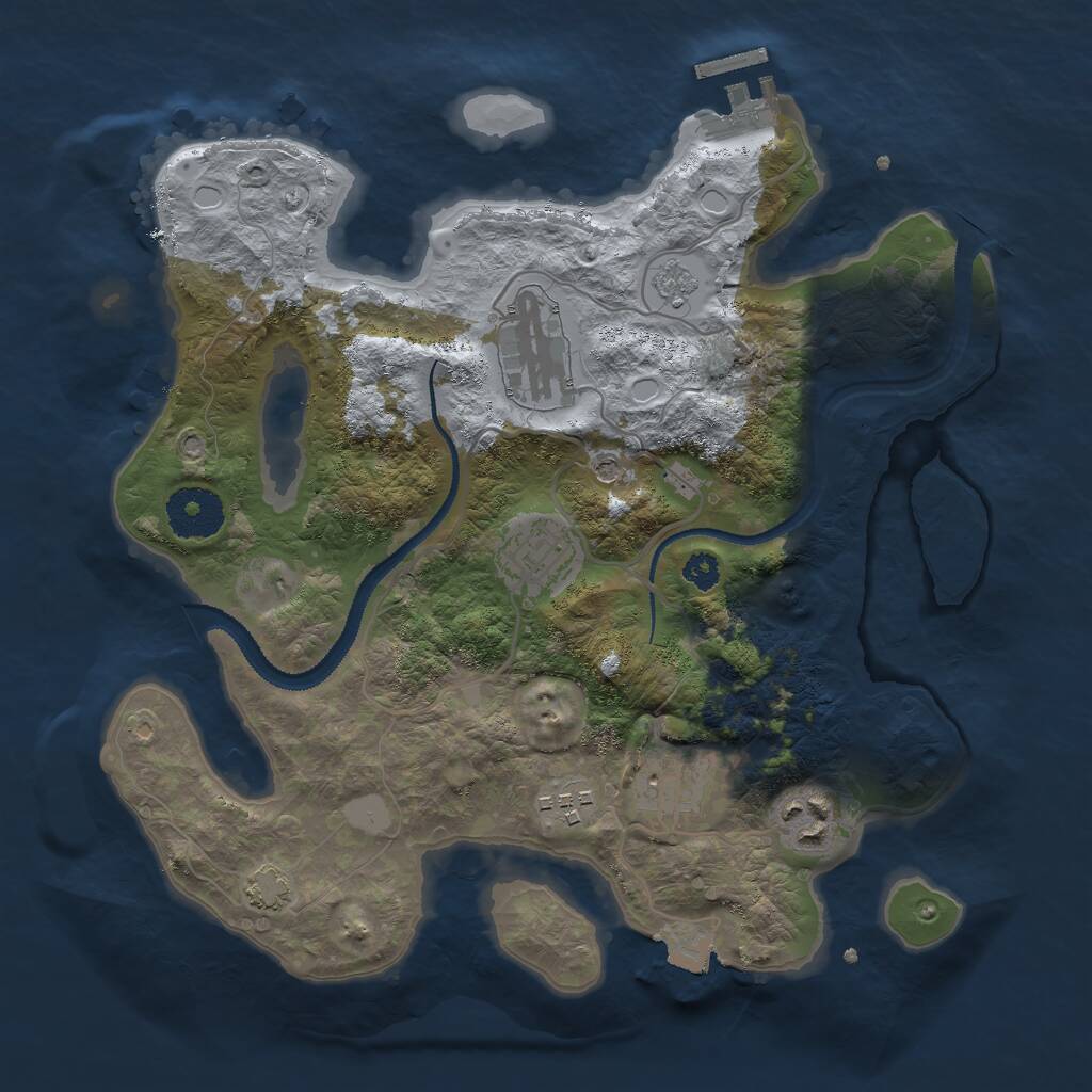 Rust Map: Procedural Map, Size: 3000, Seed: 614818998, 10 Monuments